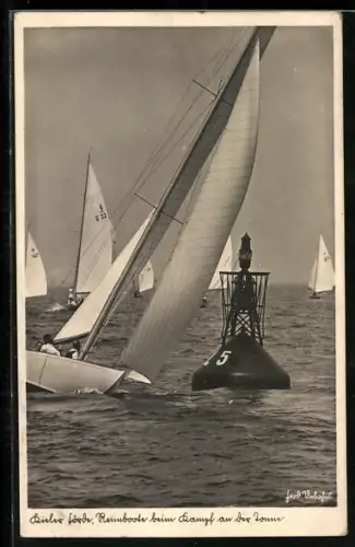 AK Kieler Förde, Rennboote beim Kampf an der Tonne