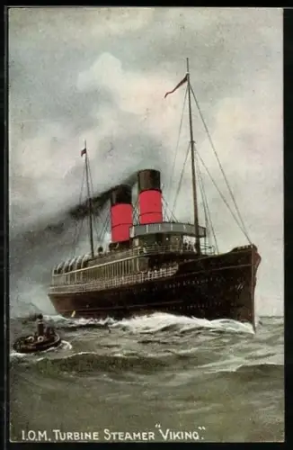 AK I.O.M. Turbine Steamer Viking auf hoher See, Passagierschiff