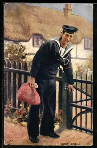 Künstler-AK Matrose der H.M.S. Victory kehrt nach Hause zurück