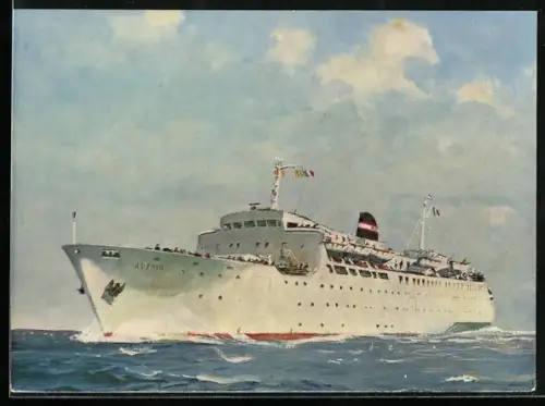 AK Passagierschiff Avenir der Cie Navigation Mixte auf hoher See