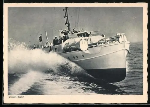 AK Schnellboot der Kriegsmarine S-22 höchste Fahrt laufend