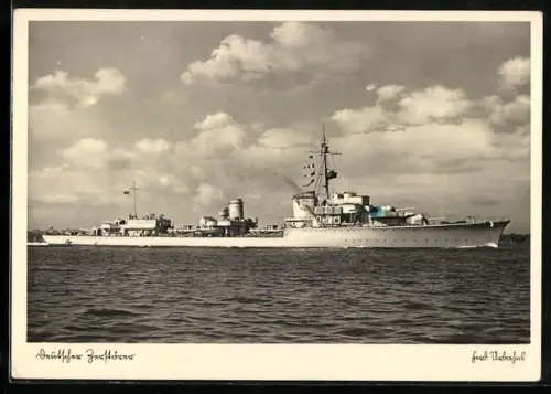 AK Deutscher Zerstörer in Seitenansicht, Kriegsmarine