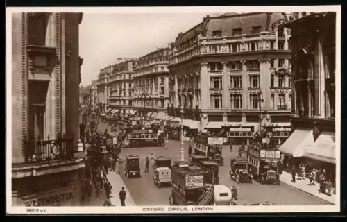 AK London, Oxford Circus, Strassenbahn