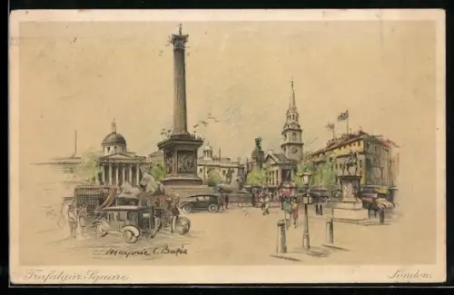 Künstler-AK London, Trafalgar-Square