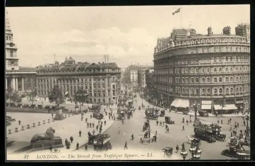 AK London, The Strand from Trafalgar Square