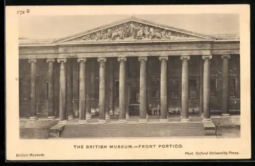 AK London, The British Museum, Front Portico