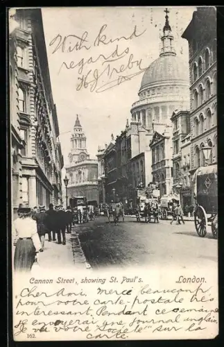 AK London, Cannon Street, showing St. Paul`s