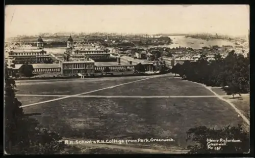 AK Greenwich, R. H. School and R. N. College from Park
