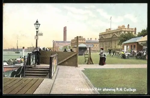 AK Greenwich, Pier showing R. N. College