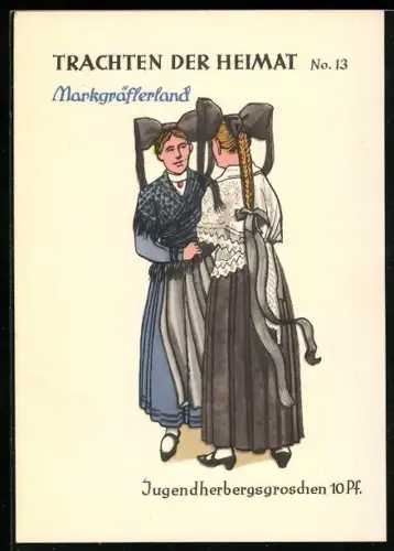 AK Frauen in Schwarzwälder Tracht aus dem Markgräflerland