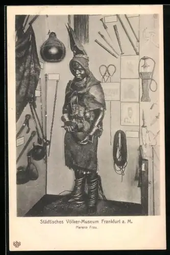AK Herero Frau, Städtisches Völker-Museum Frankfurt / Main