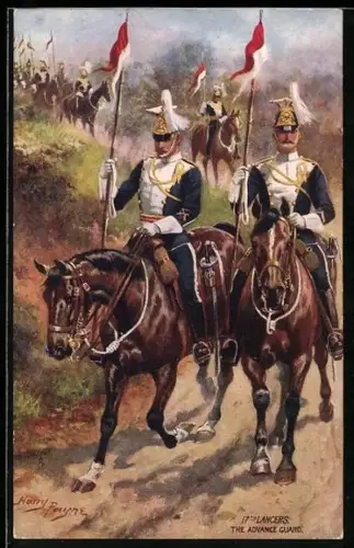 Künstler-AK Harry Payne: The Advance Guard, Lancers