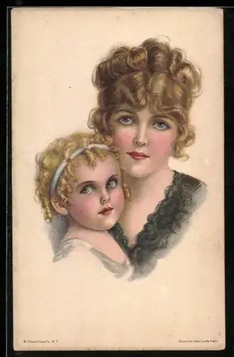 Künstler-AK Alice Luella Fidler: Mutter und kleines Mädchen, American Girl No. 120