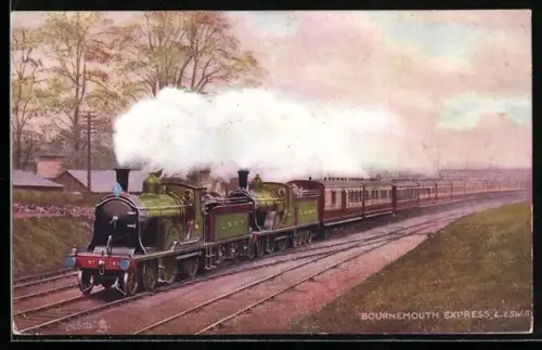 Künstler-AK Bournemouth Express in voller Fahrt, englische Eisenbahn