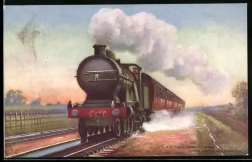 AK Great Northern Railway, Kings Cross to Leeds, Personenzug mit Dampflok in England