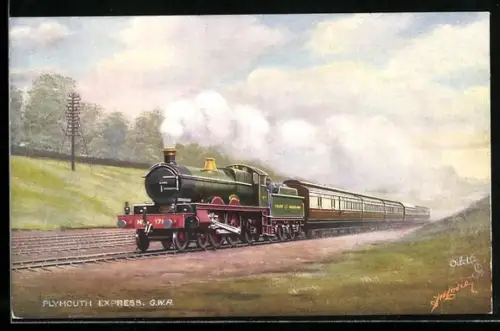 Künstler-AK Cornish Riviera Plymouth Express, englische Eisenbahn