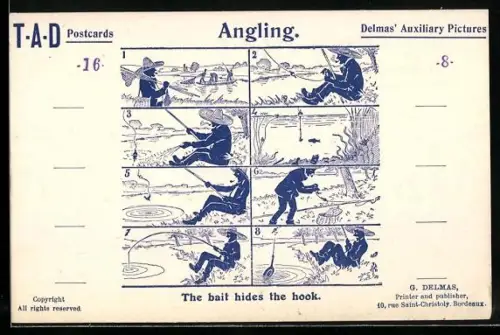AK Verschiedene Szenen aus einem Angelausflug