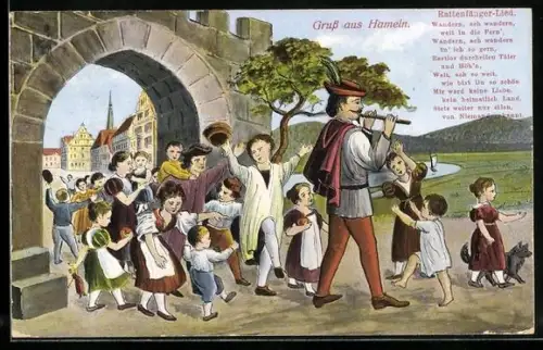 AK Hameln, Der Rattenfänger mit den Kindern