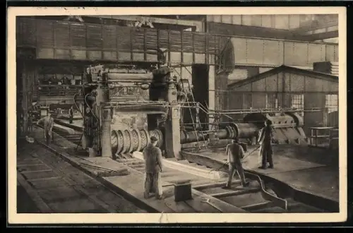 AK Hörde, Fabrikarbeiter in einem Rhein.-Westf. Blockwalzwerk