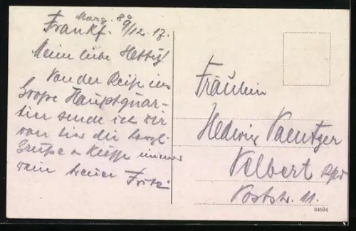 AK Alt-Frankfurt, eine Strassenbahn vor dem Rathaus