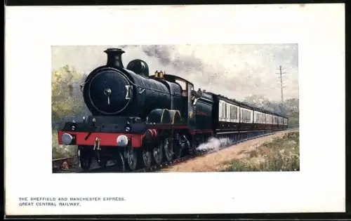 AK The Sheffield and Manchester Express, Great Central Railway, englische Eisenbahn