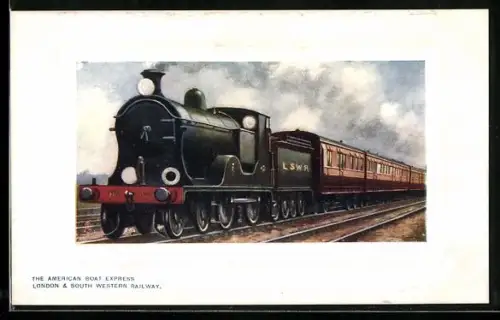 AK Ocean Passenger Boat Express of L & SW Railway, englische Eisenbahn