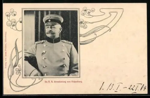 AK Se. K. H. Grossherzog von Oldenburg in Uniform mit Schirmmütze