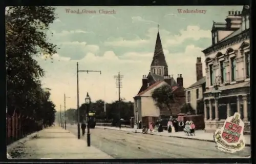 AK Wednesbury, Wood Green Church, Tramway