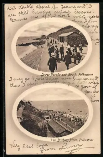 AK Folkestone, Lower Parade, The Bathing Place