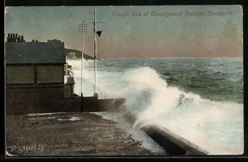 AK Sandgate, Rough Sea at Coastguard Station