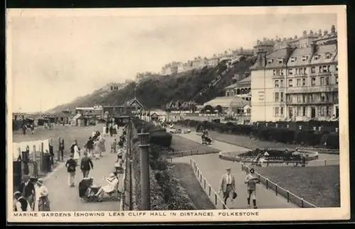 AK Folkestone, Marine Gardens, Showing Leas Cliff Hall
