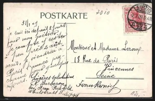 AK Leipzig, Blick vom Rathausturm nach Osten