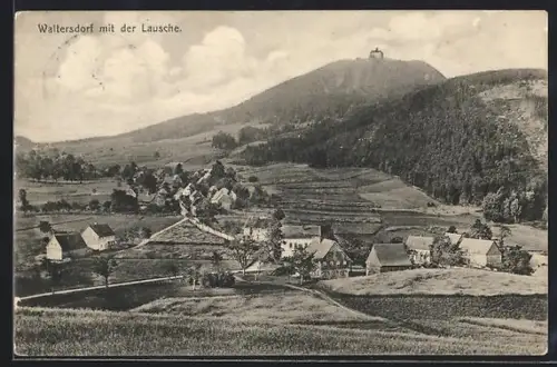 AK Waltersdorf / Sachsen, Dorfansicht mit der Lausche
