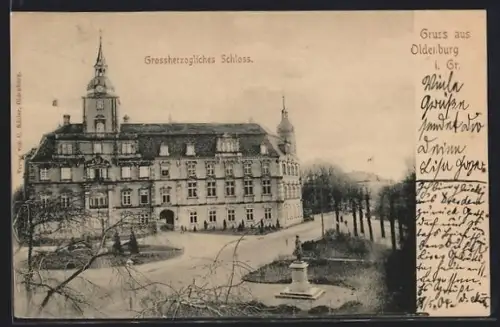 AK Oldenburg i. Gr., Partie am Grossherzoglichen Schloss
