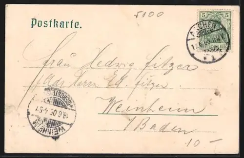 AK Aachen, Rückseite des Rathauses