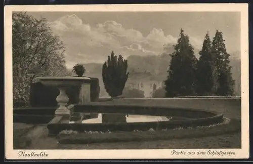 AK Neustrelitz, Partie aus dem Schlossgarten
