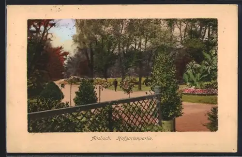 AK Ansbach / Bayern, Hofgartenpartie