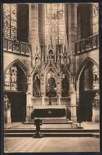 AK Wittenberg a. Elbe, Inneres der Schlosskirche mit Altar