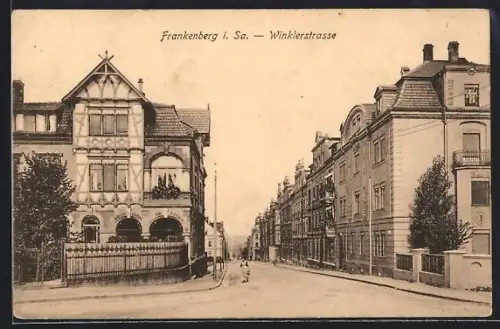 AK Frankenberg / Sa., Blick in die Winklerstrasse