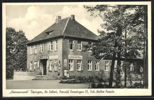 AK Töpingen /Soltau, Gasthaus Hermannseck, Inh. Walter Franke