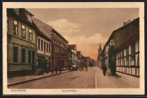 AK Walsrode, Langstrasse mit Cafe