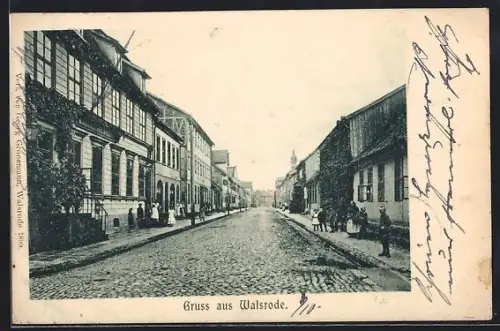 AK Walsrode, Strassenpartie mit Kaiserlichem Postamt