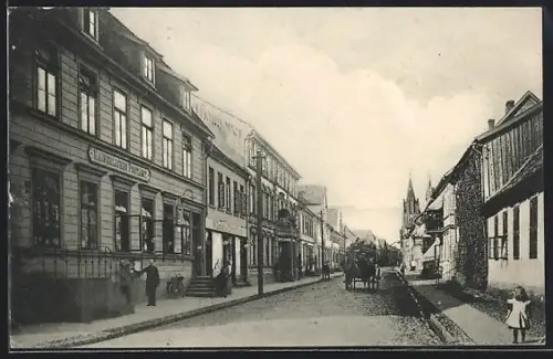 AK Walsrode, Langestrasse mit Kaiserl. Postamt und Rathaus