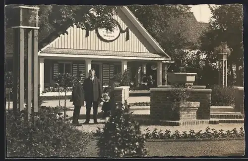 Foto-AK Kaufbeuren, Gasthaus Kimmich mit Anlage