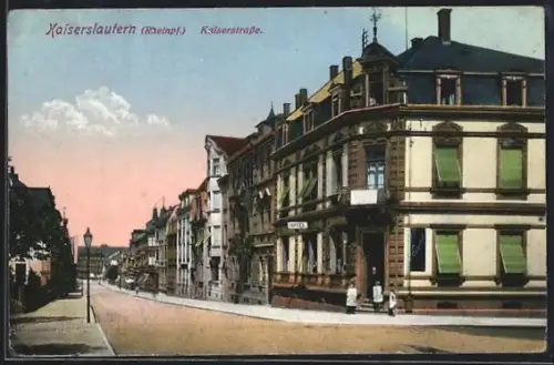 AK Kaiserslautern, Kaiserstrasse mit Hotel, Rue de l`empereur