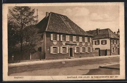 AK Rastatt, Gasthaus zum Adler, Inh. Hermann Katzenberger