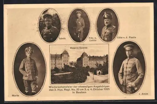 AK Bautzen, Widersehensfeier der ehem. Angehörigen des 3. Hus. Rgt. No. 20 im Oktober 1925