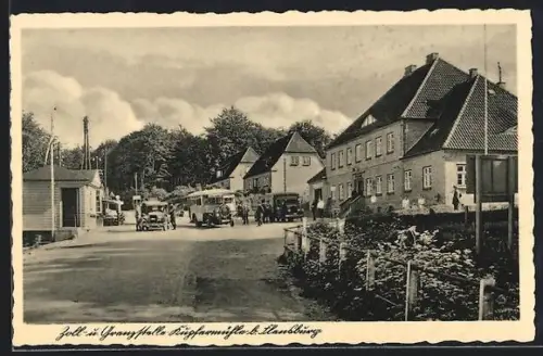 AK Kupfermühle / Flensburg, Partie an der Zoll- u. Grenzstelle
