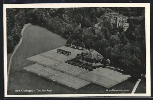 AK Bad Kissingen, Tennisanlage als Orig.-Fliegeraufnahme
