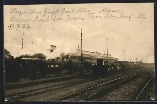 AK Leverkusen a. Rh., Farbenfabriken vorm. Friedr. Bayer & Co., Güterbahnhof